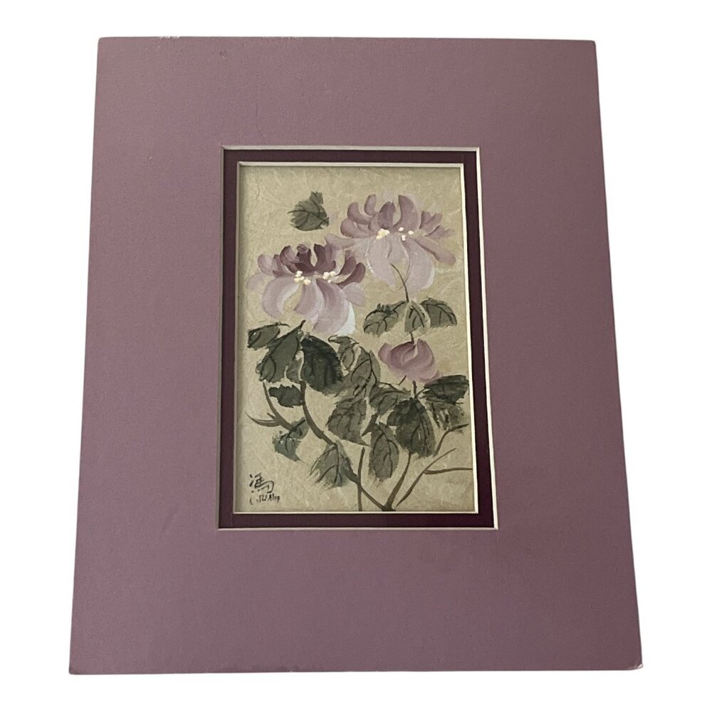 Chinese Brush Painting Floral Art Charlotte Fung Miller 8x10 Framed